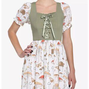 Hot Topic Her Universe Disney Tinker Bell Mushroom Lace-Up Dress Size Small